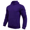 Détail d'un sweat à capuche violet foncé avec poche kangourou et finitions côtelées - M / Violet