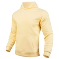 Détail d'un sweat à capuche crème avec poche kangourou et poignets en maille côtelée - M / Abricot