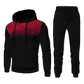 Tuta sportiva da uomo nera con felpa con cappuccio sfumata a pois rossi e pantaloni jogger - Taglia M / Sopra e Sotto / Nero