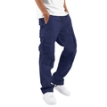 Pantalon cargo bleu marine pour homme avec poches multiples et taille élastique - M / Bleu Marine