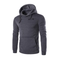 Sweat à capuche gris foncé classique à manches longues avec poche kangourou et cordon serrage - M / Gris clair