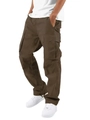 Pantalon cargo marron pour hommes avec poches multiples et ourlet à cordon de serrage - M / Brun 27