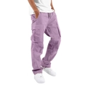 Pantalon cargo ample pour homme en violet clair avec cordon et poches latérales - M / Violet