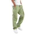 Pantalon cargo homme vert clair avec cordon de serrage et poches latérales - M / Vert Émeraude