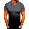 Close-up of grey to black gradient fabric texture on a slim fit men's polo shirt - S / Black Grey Gradient