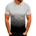 Detailed view of breathable knit texture and smooth gray to black 3D gradient on Polo shirt - S / Black Grey Gradient