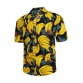 Men's Hawaiian short sleeve shirt with yellow banana and green leaf print on black base - S / Banana Print (CS14)