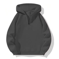 Dark grey half-zip oversized hoodie with drop shoulder and ribbed cuffs street style - M / Dark Gray