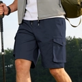 Short cargo d'extérieur pour homme bleu marine avec cordon de serrage et grandes poches - Bleu Marine