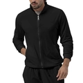 Minimalistische Herren Sportjacke in Schwarz mit Reißverschluss, Stehkragen und Taschen - S / Schwarz