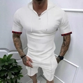 Dettaglio del tessuto a nido d'ape bianco e bordo scozzese sul set uomo con cappuccio - Taglia S / Sopra e Sotto / Bianco
