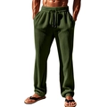 Detailed view of army green corduroy pants showing ribbed texture and drawstring waist - S / Bottoms / Army Green