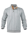 Men's grey knit pullover sweater with textured pattern and stand collar button placket - S / Top (YY-DF-20) / Light Gray