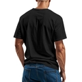 Vista posteriore della t-shirt nera a maniche corte che mostra vestibilità e tessuto - S / Nero