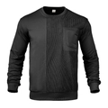 Schwarzes Herren-Sweatshirt mit Cord-Patchwork-Design und einer praktischen Brusttasche - S / Schwarz