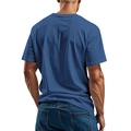 Dettaglio della maglietta slim fit blu scuro in cotone con texture della schiena - S / Blu Denim