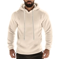 Men's fleece hoodie in beige color featuring cozy polar fleece and adjustable drawstrings - S / Apricot