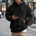 Sweat à capuche oversize en polaire sherpa noire pour homme avec poche kangourou urbaine - S / Noir