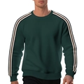 Dunkelgrünes Waffelstrick-Sweatshirt für Herren mit dreifarbigen Seitenstreifen-Details - S / Dunkelgrün