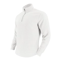Pullover da uomo autunnale bianco con trama a nido d'ape e mezza zip con colletto - Taglia S / Top / Bianco