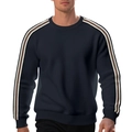 Felpa da uomo blu navy in maglia a nido d'ape con strisce sulle maniche - S / Blu navy