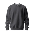 Close-up of heather grey ribbed cuffs and hem on men's cotton knit sweatshirt - Dark Gray