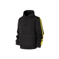 Sweat à capuche noir pour homme avec rayures jaunes latérales et poche kangourou style sport - S / Noir