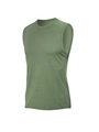 Olive green men's quick-dry breathable mesh sports tank top in a 3/4 side view - S / Army Green