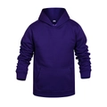 Felpa con cappuccio da uomo viola scuro con tasca a marsupio su sfondo bianco - Viola