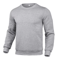 Sudadera clásica de cuello redondo gris claro con puños y dobladillo acanalados de algodón - S / Gris claro