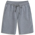 Men's casual sport shorts in heather gray with drawstring elastic waist and pockets - Dark Gray