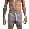 Détail du short de bain gris à séchage rapide pour homme avec taille élastique et cordon - Gris