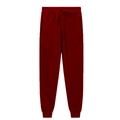 Men's deep red fleece-lined joggers with drawstring elastic waist and ribbed cuffs - Burgundy