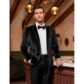 Giacca da uomo slim fit in velluto nero per occasioni formali ed eventi serali - Nero
