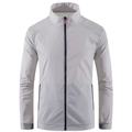 Veste de protection solaire légère en soie glacée pour hommes avec détails zippés orange - M / Gris