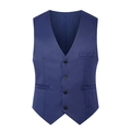 Slim fit donkerblauwe heren gilet met klassieke V-hals en vier knopen voor heren - M / Meerblauw
