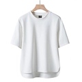 White relaxed-fit short sleeve T-shirt with durable Cordura fabric and side slits - White