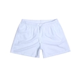 Men's solid white quick-dry beach shorts with drawstring elastic waist and pockets - S / Bottoms / White