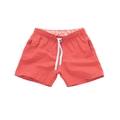 Men's quick-dry coral orange swim shorts with elastic drawstring waistband and side pockets - S / Bottoms / Pink