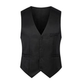 Slim fit black business suit vest for men featuring a V-neck design and four buttons - 3XL / Black