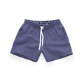 Bañador de hombre azul grisáceo de secado rápido con cordón blanco y forro de flores - S / Bottoms / Azul marino