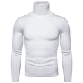 Dettaglio maglione bianco uomo a dolcevita con polsini e orlo a costine fini - Taglia M / Top / Bianco