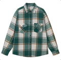 Camicia classica a quadri verdi a maniche lunghe con doppie tasche sul petto da uomo - S / Verde Scuro