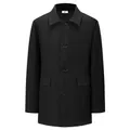 Cappotto di lana nero media lunghezza da uomo con collo a revers e bottoni monopetto - XS / Nero