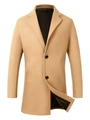 Classic men's single-breasted khaki trench coat in mid-length wool blend for autumn - S (US Size) / Khaki