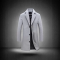 Manteau mi-long en laine mélangée gris clair pour homme avec boutonnage simple classique - XS / Gris clair
