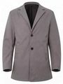 Classic men's charcoal grey single-breasted trench coat with a notch lapel - S / Gray