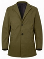 Classic olive green single-breasted men's trench coat with a notch lapel and slim fit - S / Army Green