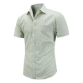 Camicia casual a maniche corte da uomo con colletto a rever e tasca sul petto - S / verde chiaro