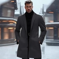 Manteau en laine gris foncé pour homme avec boutonnage simple et coupe mi-longue élégante - XS / gris foncé